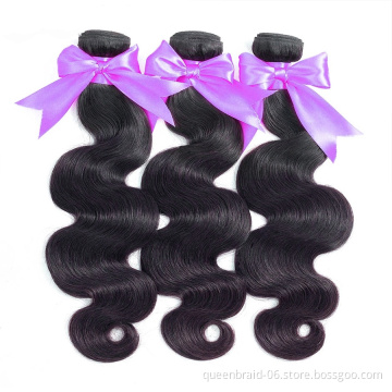 100% Unprocessed Virgin Brazilian Human Hair Brazilian Body Wave Hair Extensions Grade Remy Human Hair Bundles Natural Black 1B#